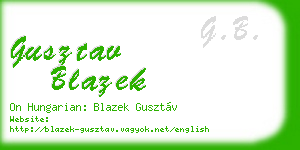 gusztav blazek business card